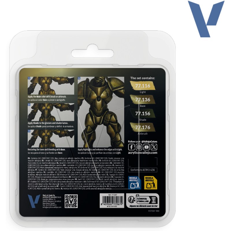 Vallejo Greenish Gold Paint Set 77.267 additional image 2
