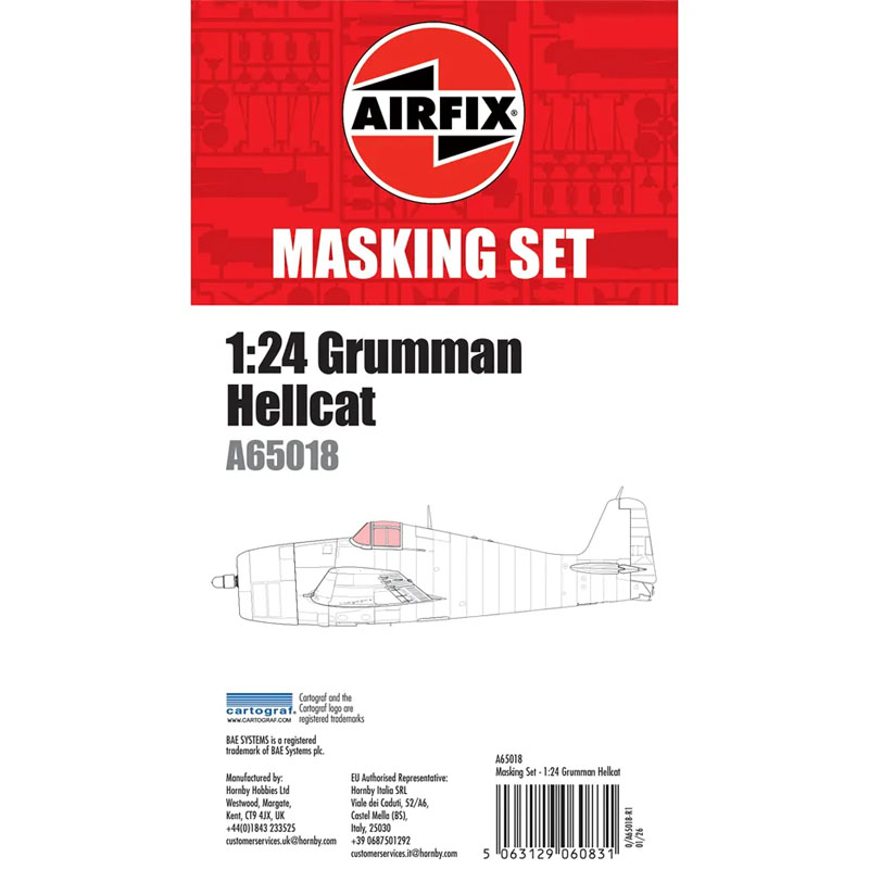 Airfix Grumman Hellcat Masking Set (1/24) A65018 Airfix Grumman Hellcat Masking Set (1/24) A65018