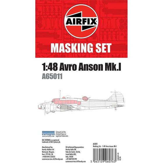 Airfix Avro Anson Mk.I Masking Set (1/48) A65011 Airfix Avro Anson Mk.I Masking Set (1/48) A65011