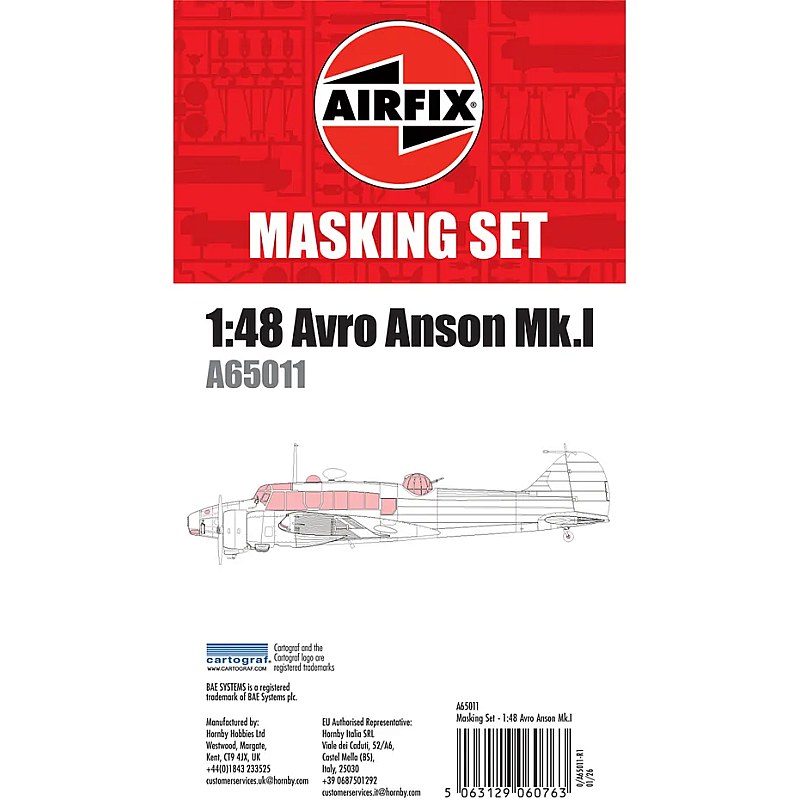 Airfix Avro Anson Mk.I Masking Set (1/48) A65011 Airfix Avro Anson Mk.I Masking Set (1/48) A65011