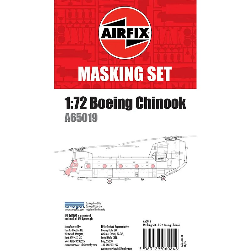 Airfix Boeing Chinook Masking Set (1/72) A65019