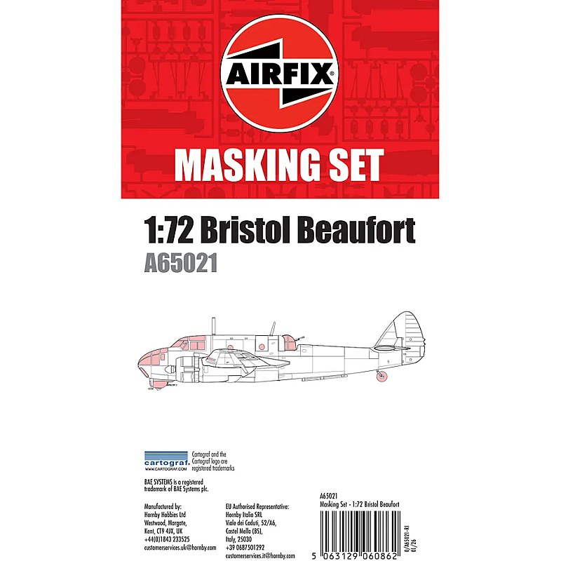 Airfix Bristol Beaufort Masking Set (1/72) A65021