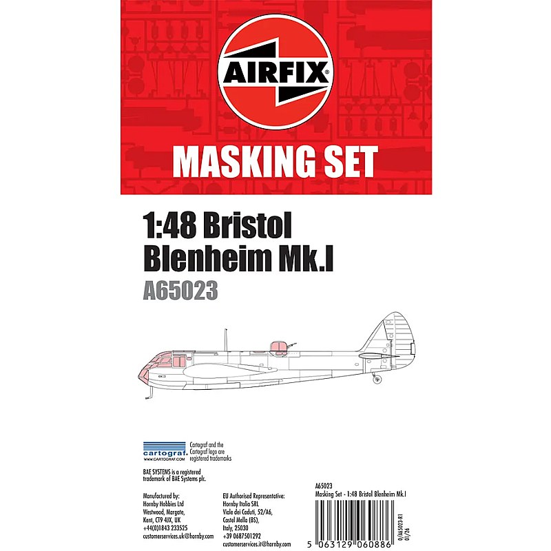 Airfix Bristol Blenheim Mk.I Masking Set (1/48) A65023 Airfix Bristol Blenheim Mk.I Masking Set (1/48) A65023