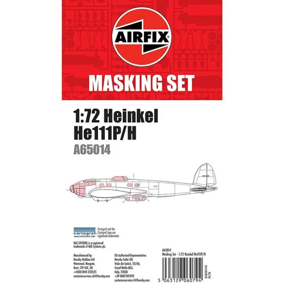 Airfix Heinkel He111 Masking Set (1/72) A65014 Airfix Heinkel He111 Masking Set (1/72) A65014