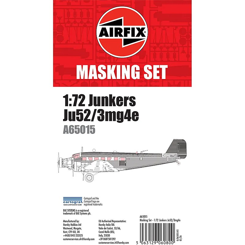 Airfix Junkers Ju52/3mg4e Masking Set (1/72) A65015