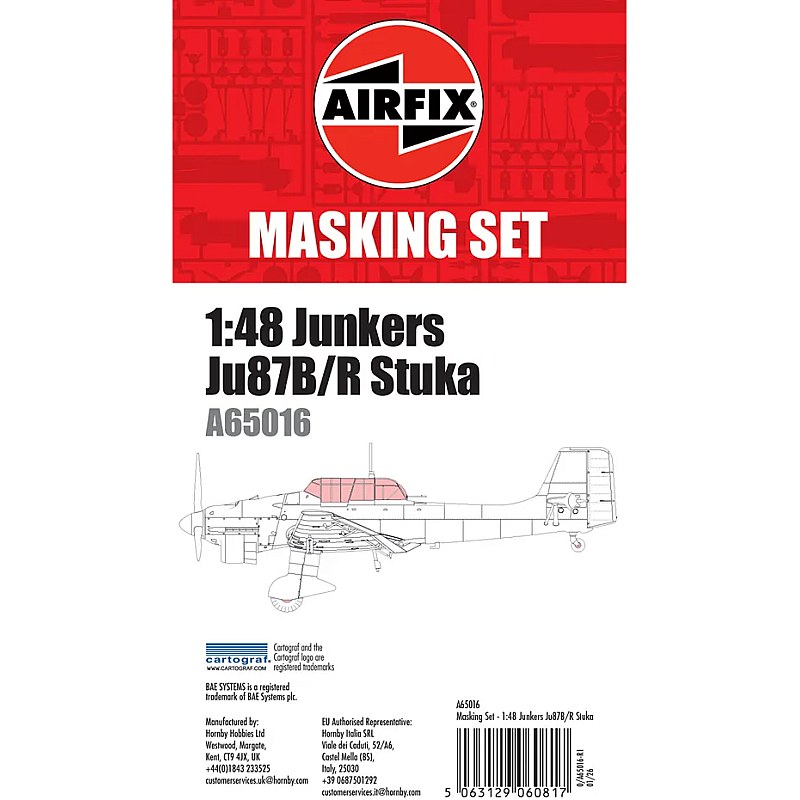 Airfix Junkers Ju87 Stuka Masking Set (1/48) A65016 Airfix Junkers Ju87 Stuka Masking Set (1/48) A65016