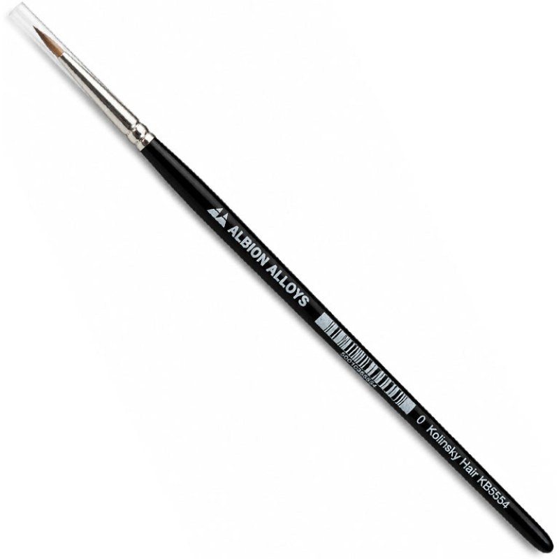 Albion Alloys Round Pointed Kolinsky Brush (Size 0) KB5554