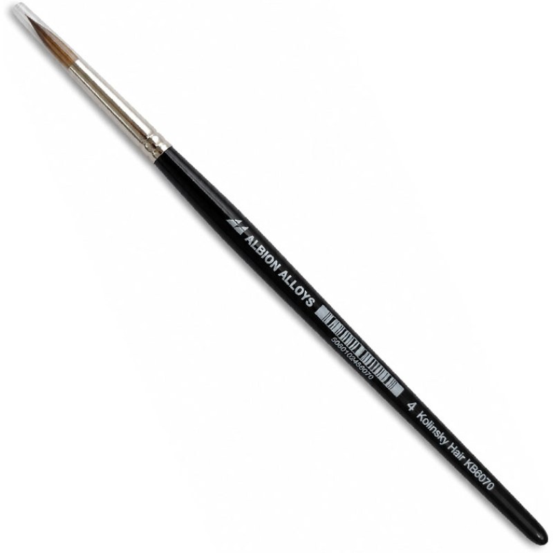 Albion Alloys Round Pointed Kolinsky Brush (Size 4) KB6070