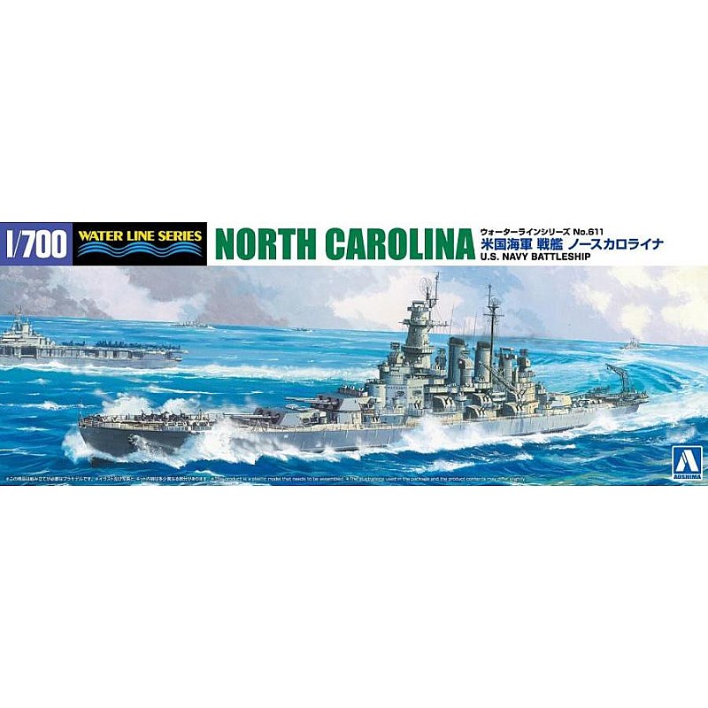 Aoshima USS North Carolina Battleship (1/700) 203941