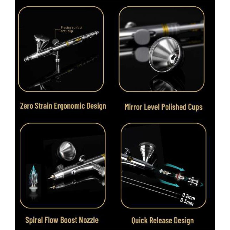 Fengda GEAR GRAVITY FEED AIRBRUSH 0.2mm & 0.3mm A1 additional image 3
