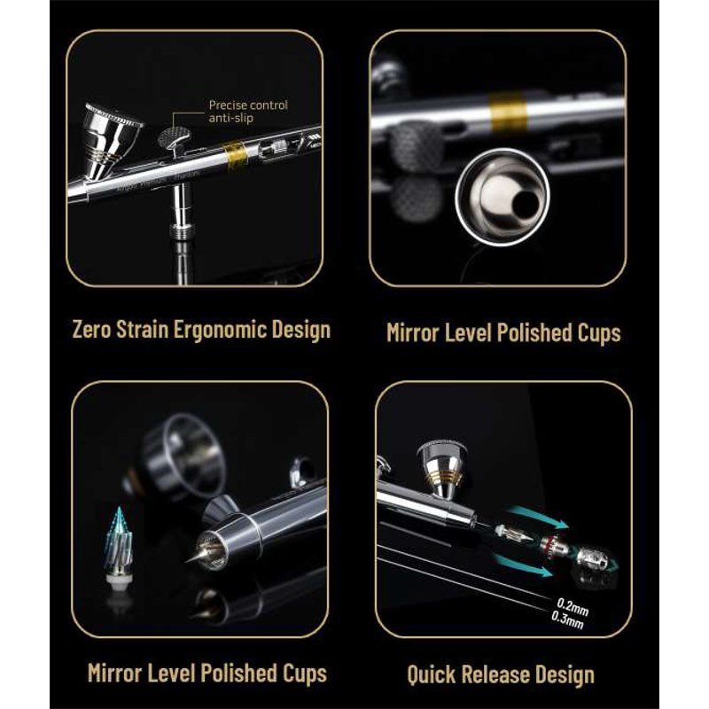 Fengda PHANTOM GRAVITY FEED AIRBRUSH 0.2mm & 0.3mm D1 additional image 3