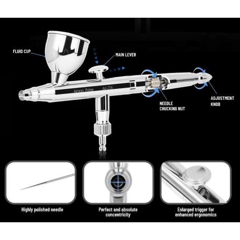 Fengda PRIME SERIES GRAVITY FEED AIRBRUSH 0.3mm & 0.5mm AG-216 additional image 2