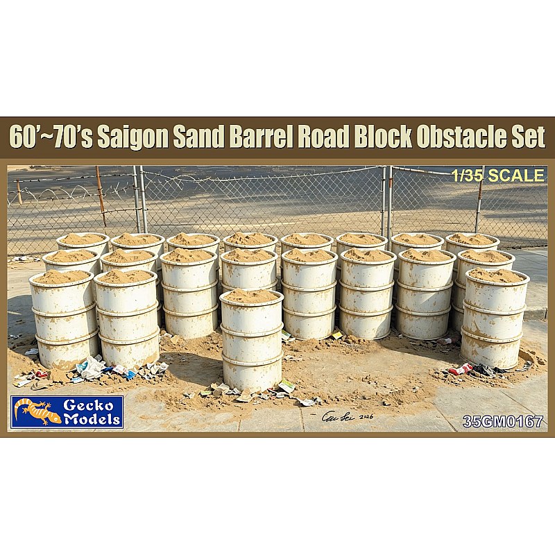 Gecko Models 60-70 Saigon Sand Barrel Road Block Obstacle set 1/35 35GM0167 additional image 3