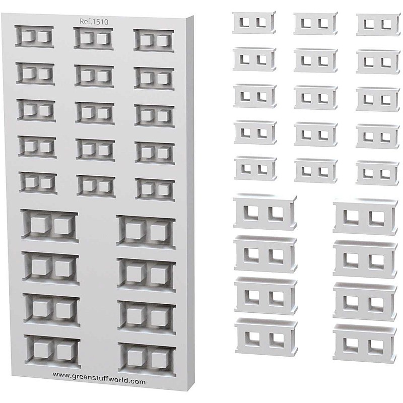 GreenStuffWorld Concrete Brick Silicone Mould (1/48-1/35)