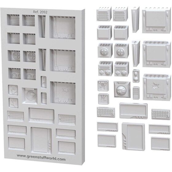 GreenStuffWorld Control Panels Silicone Mould GreenStuffWorld Control Panels Silicone Mould