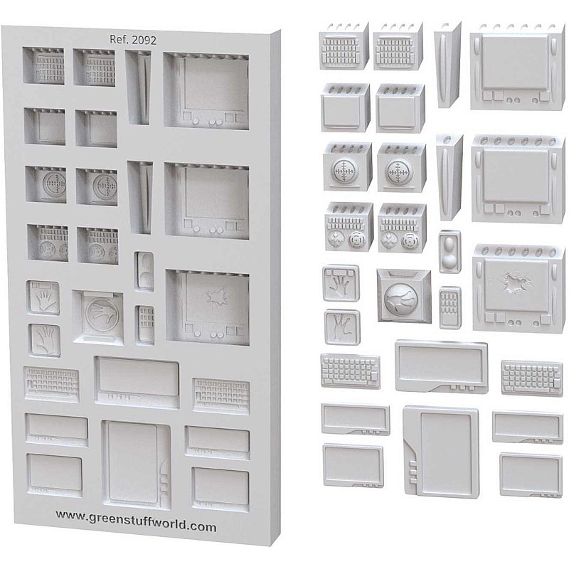 GreenStuffWorld Control Panels Silicone Mould
