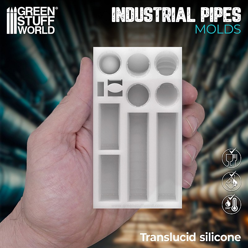 GreenStuffWorld Silicone Molds - Industrial Pipes 8436574505238ES additional image 2