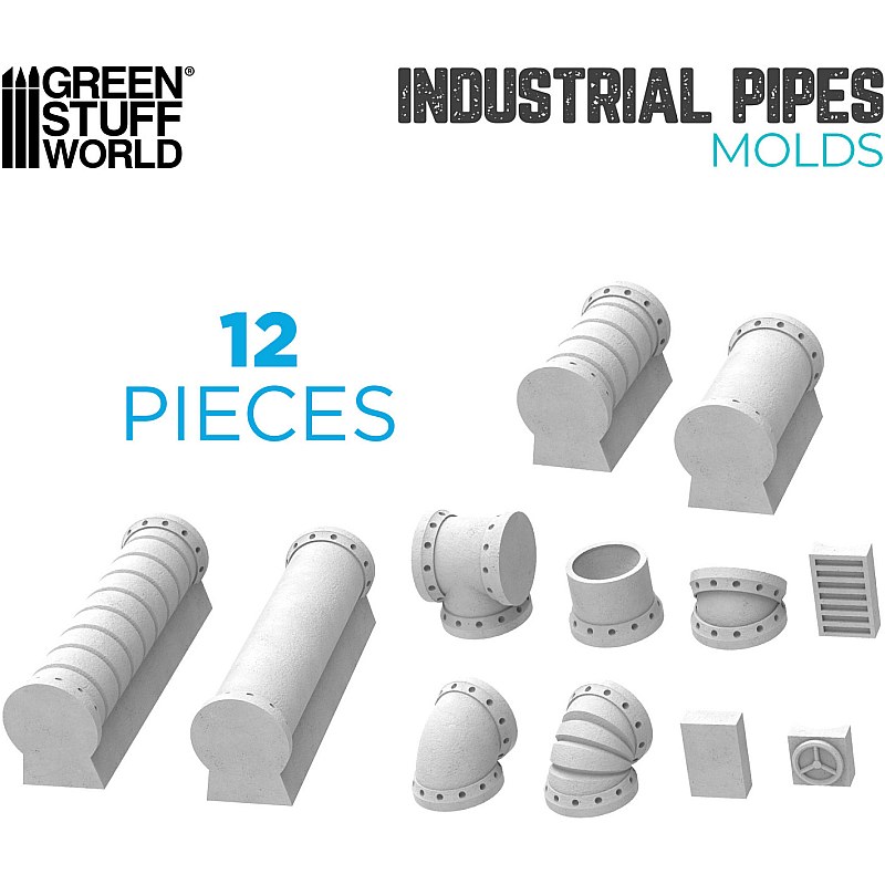 GreenStuffWorld Silicone Molds - Industrial Pipes 8436574505238ES additional image 3