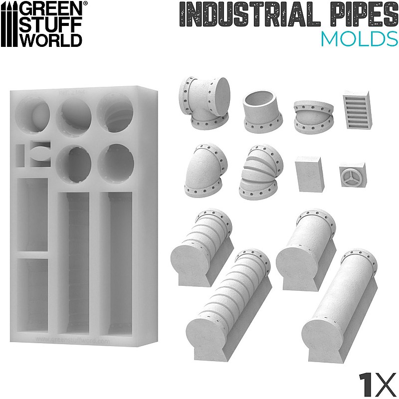 GreenStuffWorld Silicone Molds - Industrial Pipes 8436574505238ES additional image 4