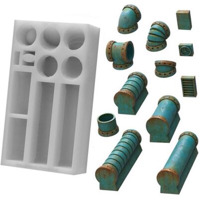 GreenStuffWorld Industrial Pipes Silicone Mould