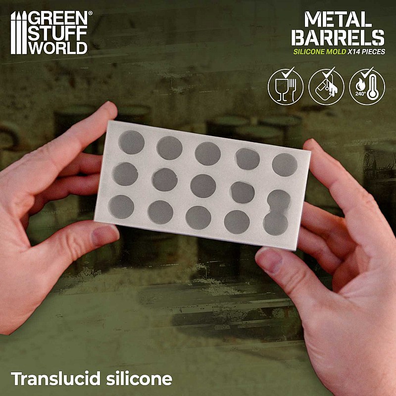 GreenStuffWorld Silicone Molds - Metal Barrels 8435646522364ES additional image 2