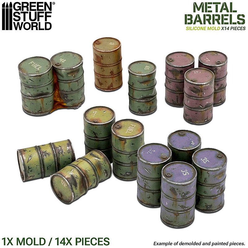 GreenStuffWorld Silicone Molds - Metal Barrels 8435646522364ES additional image 3