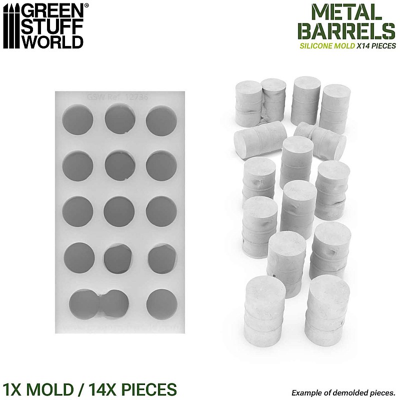 GreenStuffWorld Silicone Molds - Metal Barrels 8435646522364ES additional image 5