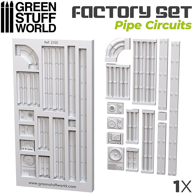 GreenStuffWorld Silicone Molds - Pipe Circuits 8436574504644ES additional image 4