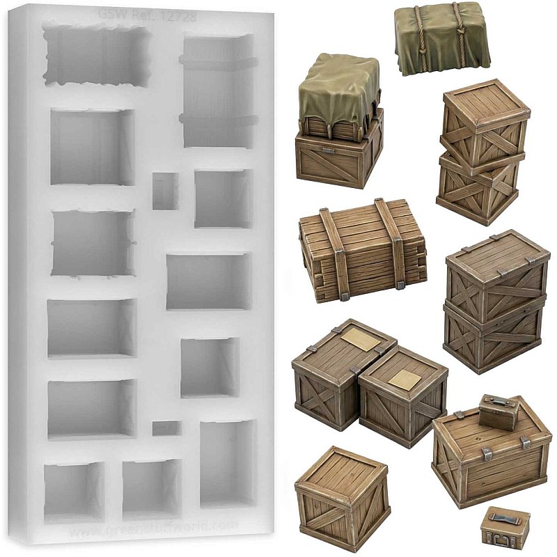 GreenStuffWorld Supply Boxes Mould (1/48-1/35)