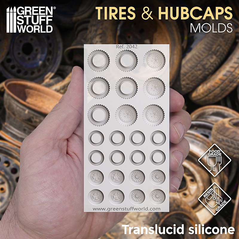 GreenStuffWorld Silicone Molds - Tires and Hubcaps 8436574504019ES additional image 2