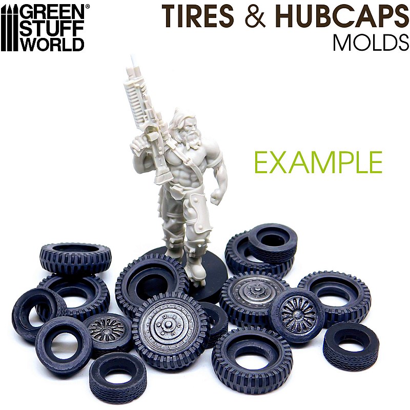 GreenStuffWorld Silicone Molds - Tires and Hubcaps 8436574504019ES additional image 4