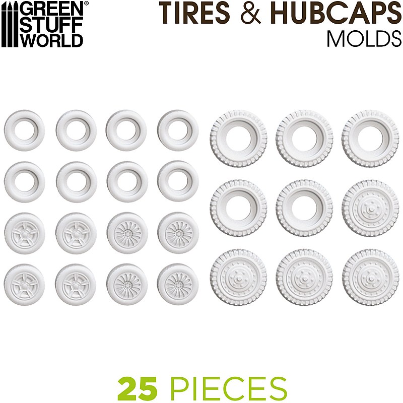 GreenStuffWorld Silicone Molds - Tires and Hubcaps 8436574504019ES additional image 5