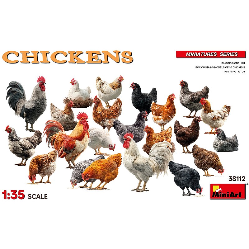 Miniart Chickens Model Set (1/35) 38112