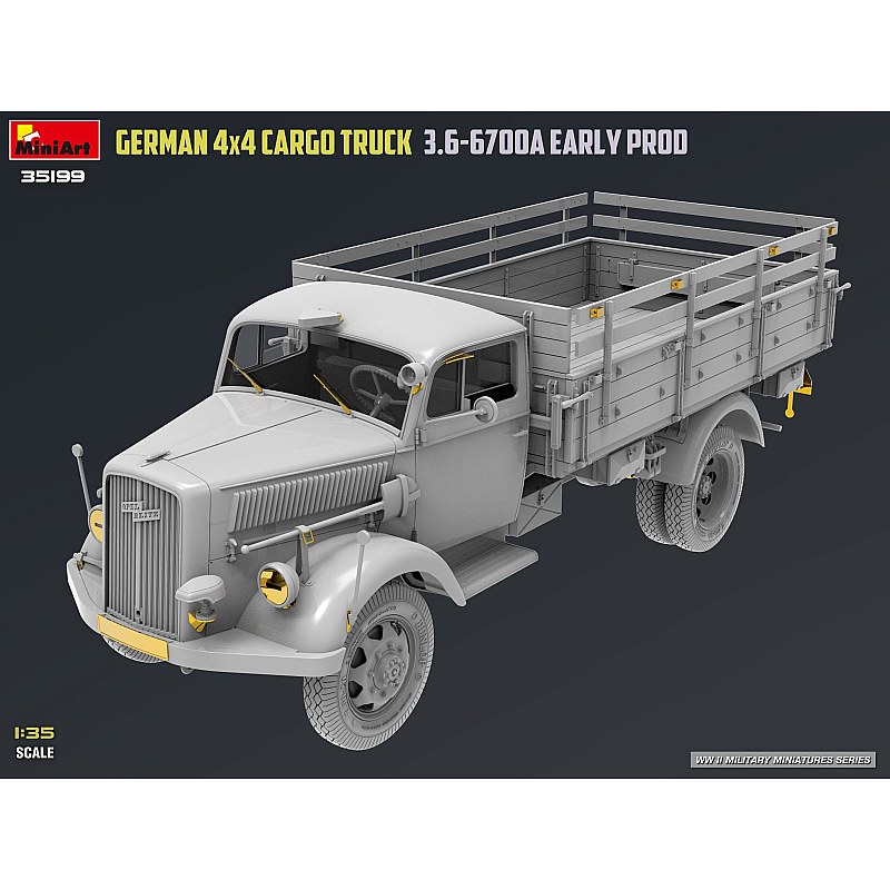 Miniart GERMAN 3T 4x4 CARGO TRUCK 3.6-6700A EARLY PROD 1/35 35199 additional image 3