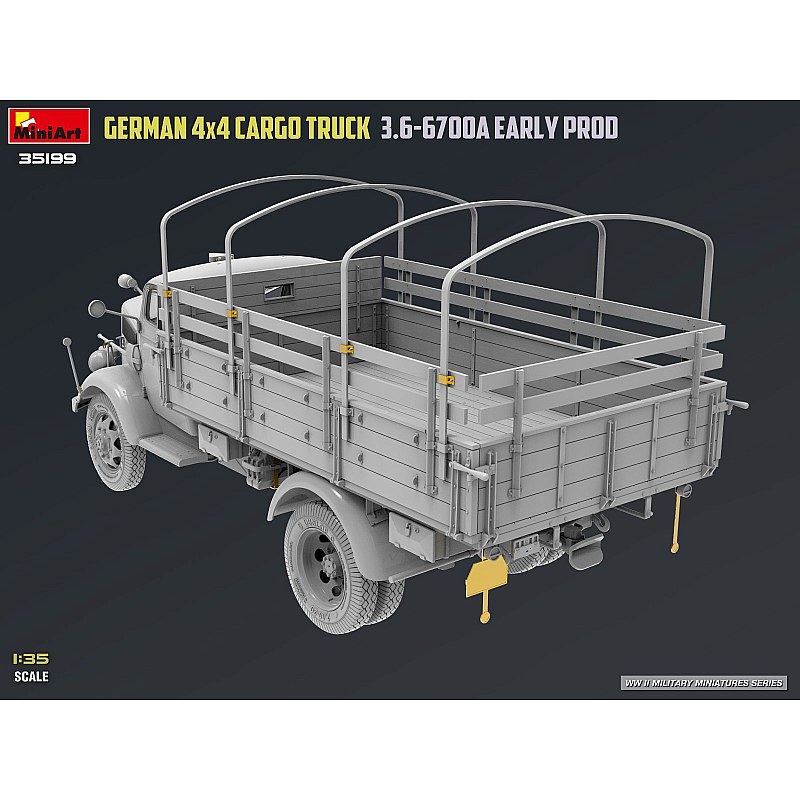 Miniart GERMAN 3T 4x4 CARGO TRUCK 3.6-6700A EARLY PROD 1/35 35199 additional image 4