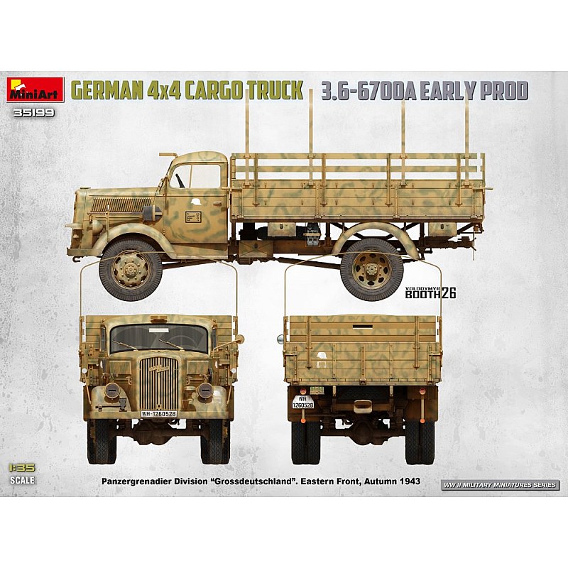 Miniart GERMAN 3T 4x4 CARGO TRUCK 3.6-6700A EARLY PROD 1/35 35199 additional image 8