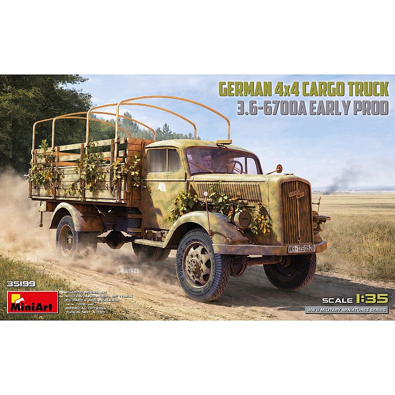 Miniart GERMAN 3T 4x4 CARGO TRUCK 3.6-6700A EARLY PROD 1/35 35199