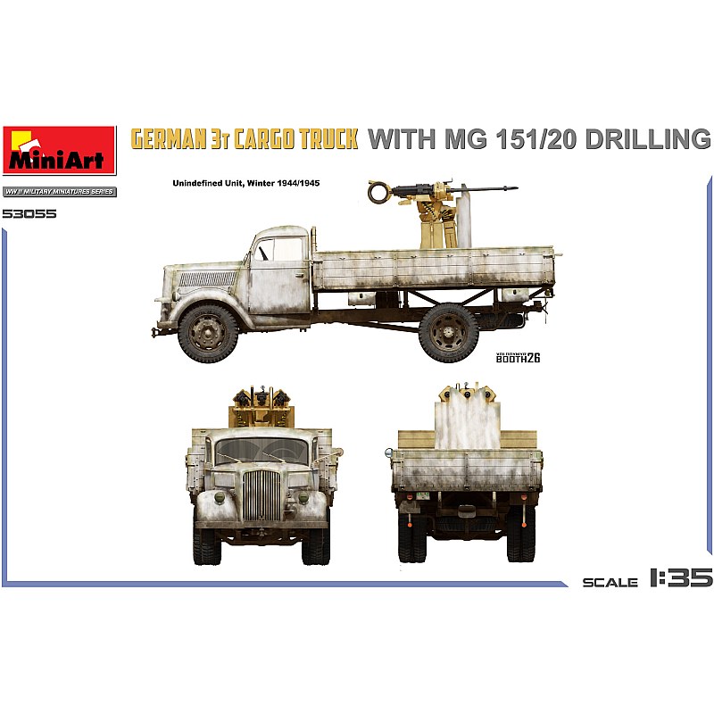 Miniart German 3t Truck w/ MG 151/20 Drilling 1/35 53055 additional image 4