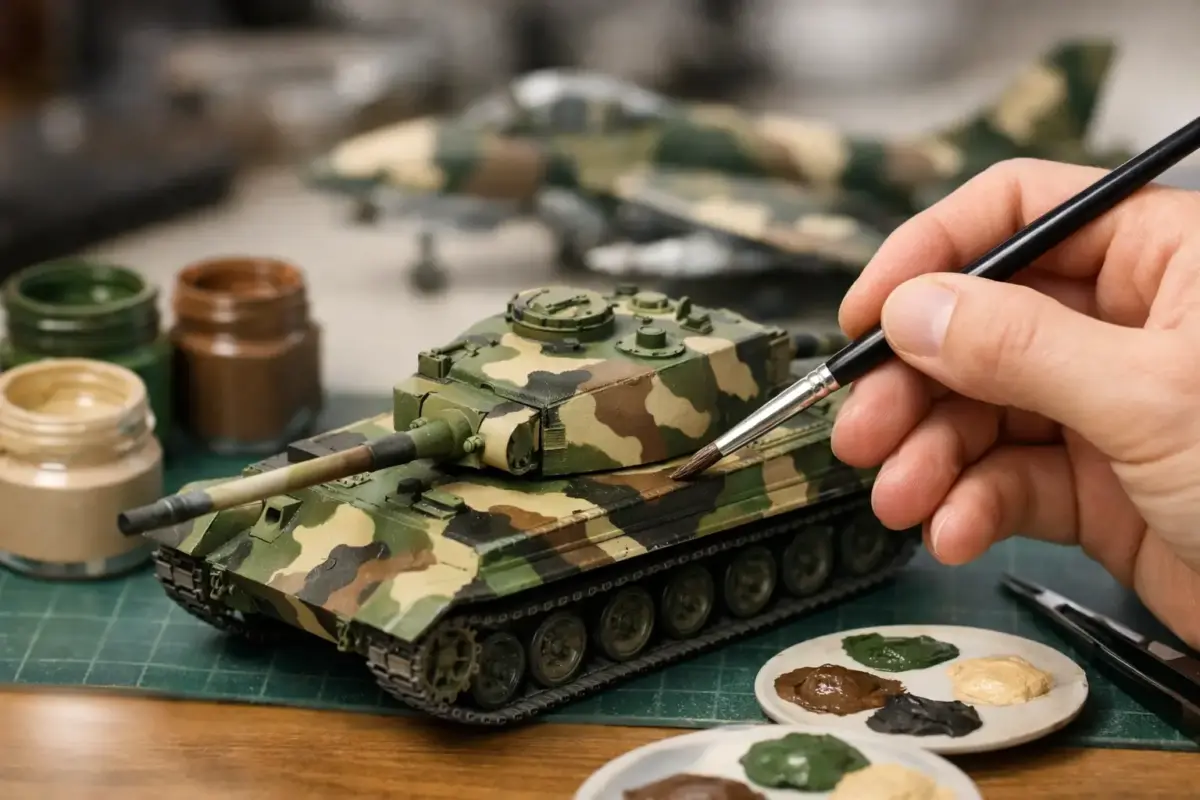 Brush Painting Camouflage Patterns on Scale Models