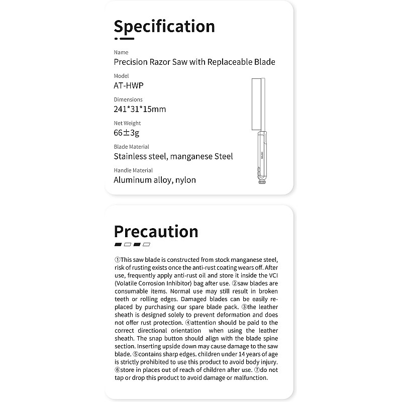 DSPIAE Precision Razor Saw with Replaceable Blade AT-HWP additional image 10