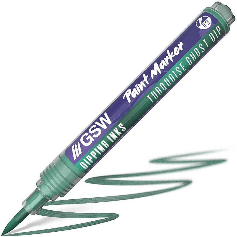 GreenStuffWorld Dipping Ink Marker - TURQUOISE GHOST DIP 8435646541693ES