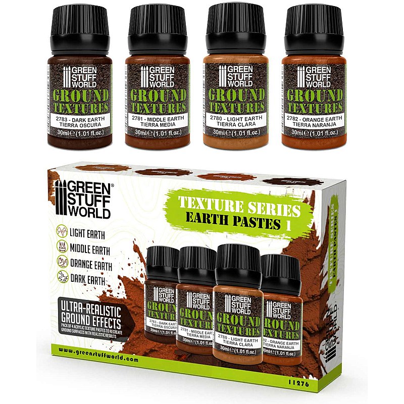 GreenStuffWorld Earth Texture Paint Set 30ml Vol 1 8435646507767ES