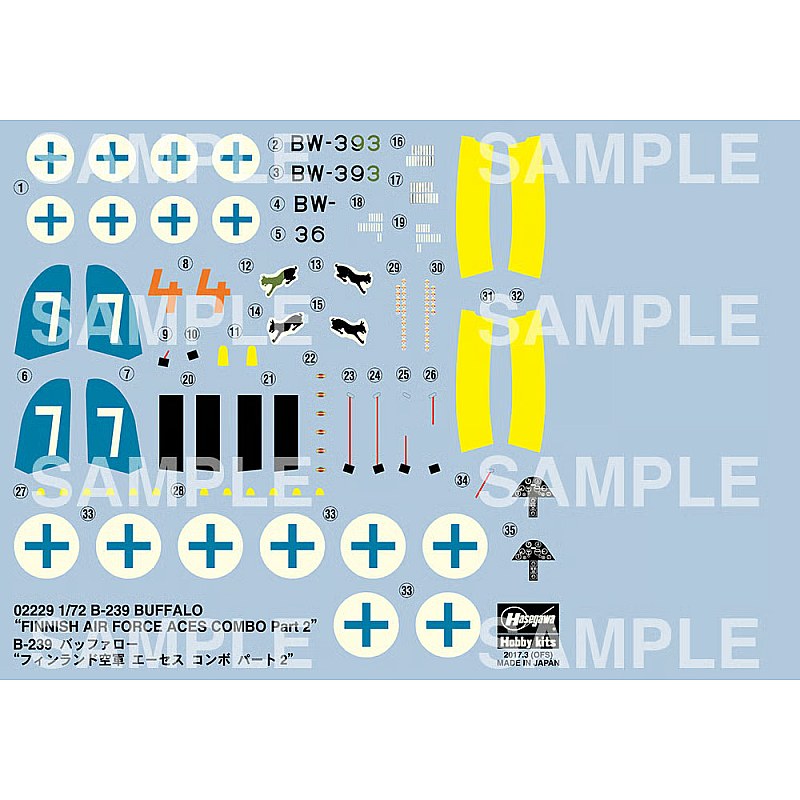 Hasegawa B-239 Buffalo Finnish Air Force Aces Combo - 2 Kits in 1 box 1/72 HALE02229 additional image 2