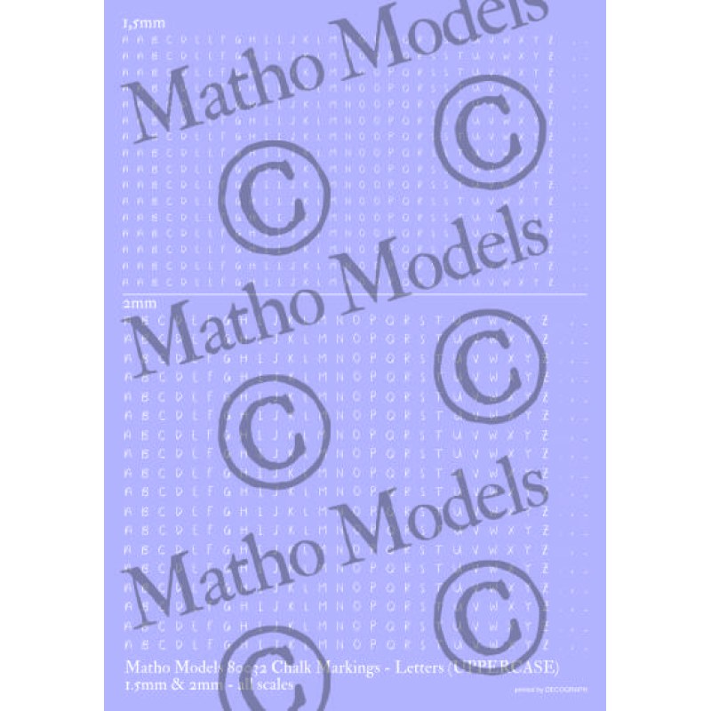 Matho Models Chalk Markings - Letters (UPPERCASE) - 1.5mm & 2mm 80032 additional image 3