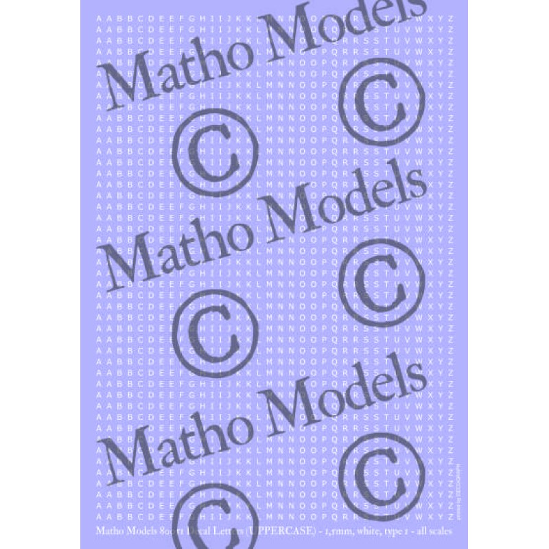 Matho Models Decal Letters (UPPERCASE) - 1.5mm white type 1 80051 additional image 3