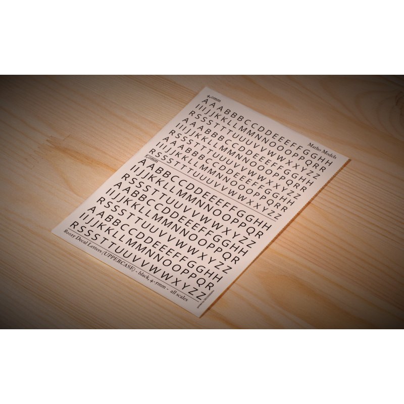 Matho Models Decal Letters (UPPERCASE) - black 4-5mm 80015