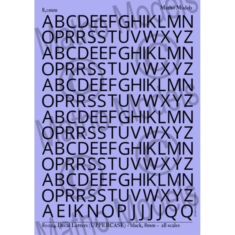 Matho Models Decal Letters (UPPERCASE) - black 8mm 80024 additional image 3