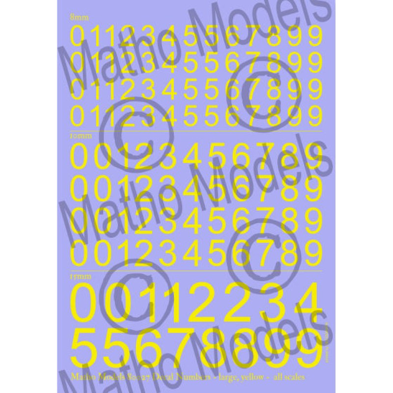 Matho Models Decal Numbers - large yellow 80027 additional image 2