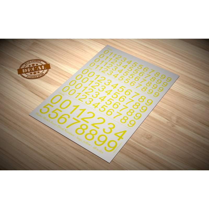 Matho Models Decal Numbers - large yellow 80027