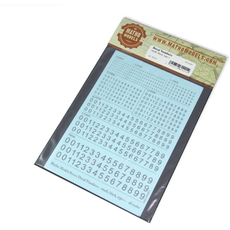 Matho Models Decal Numbers - small black type 1 80001 additional image 3